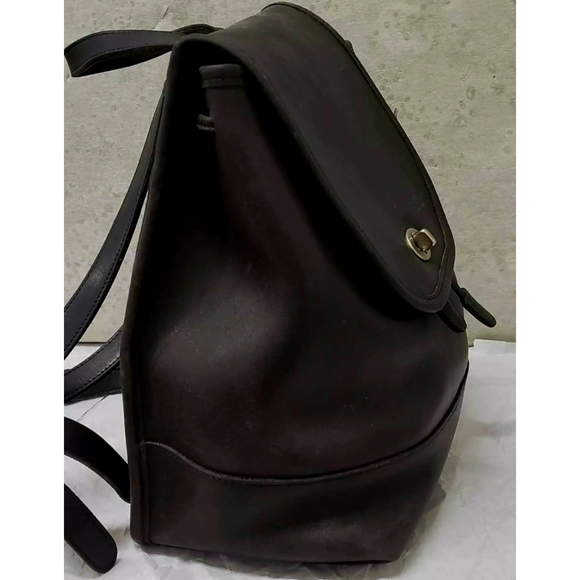 Coach 9791 Vintage Black Leather Daypack Rucksack 90's Backpack - Picture 6 of 9